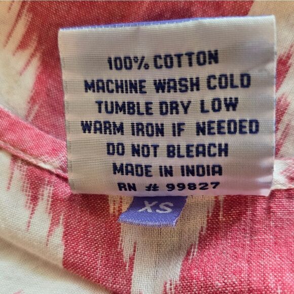 Pine Cone Hill Fine Linens Caftan Beach Cover Nightgown  XSMALL Pink Zig Zag - Picture 14 of 14